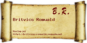 Britvics Romuald névjegykártya